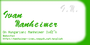 ivan manheimer business card